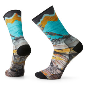 Smartwool BIKE ZERO CUSHION WOLF PRINT CREW multicolor Veľkosť: L ponožky