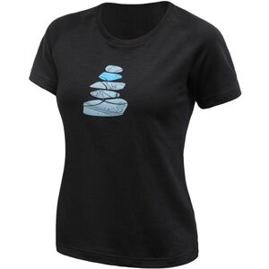 SENSOR MERINO BLEND STONE dámske tričko kr.rukáv čierna Veľkosť: XL dámske tričko kr.rukáv