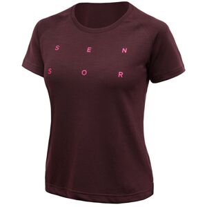 SENSOR MERINO BLEND TYPO dámske tričko kr.rukáv port red Veľkosť: XL dámske tričko kr.rukáv