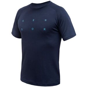 SENSOR MERINO BLEND TYPO pánske tričko kr.rukáv deep blue Veľkosť: L pánske tričko kr.rukáv