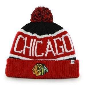 47 BKA NHL CHICAGO BLACKHAWKS CALGARY CUFF KNIT - Zimná čiapka s brmbolcom