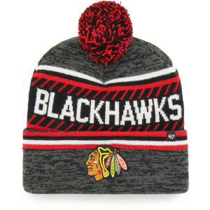 47 NHL CHICAGO BLACKHAWKS ICE CAP '47 CUFF KNIT GRY  UNI - Zimná čiapka