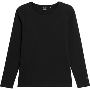 4F LONGSLEEVE Dámske tričko s dlhým rukávom, čierna, veľkosť XS