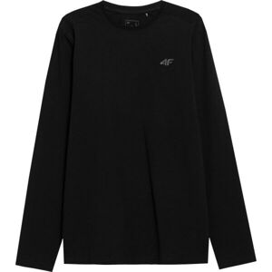 4F LONGSLEEVE Pánske tričko s dlhým rukávom, čierna, veľkosť XL