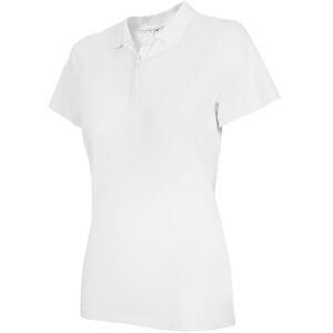 4F WOMEN'S T-SHIRT Dámske tričko s golierom, biela, veľkosť S