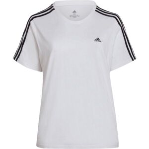 adidas 3S T Dámske športové tričko plus size, biela, veľkosť 1x