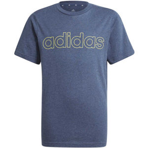 adidas LIN TEE Chlapčenské tričko, tmavo modrá,žltá, veľkosť