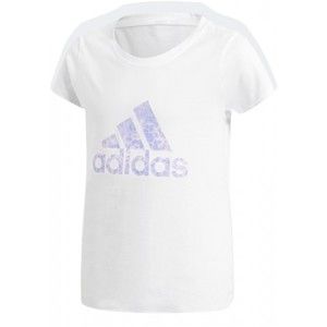 adidas ESSENTIALS PERFORMANCE LOGO TEE biela 128 - Dievčenské tričko