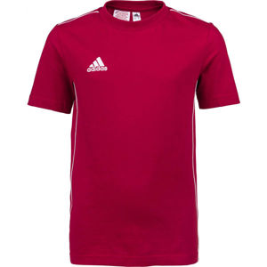 adidas CORE18 TEE Chlapčenské tričko, červená, veľkosť 176