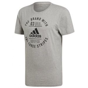 adidas EMBLEM sivá XL - Pánske tričko