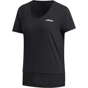 adidas WOMEN ESSENTIAS MATERIAL MIX TEE čierna L - Dámske tričko