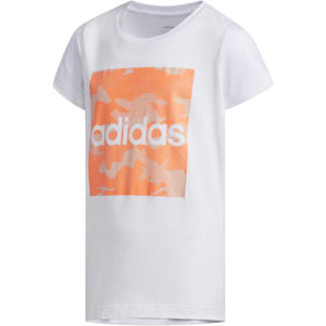 adidas YG CAMO TEE Dievčenské tričko, biela, veľkosť 128