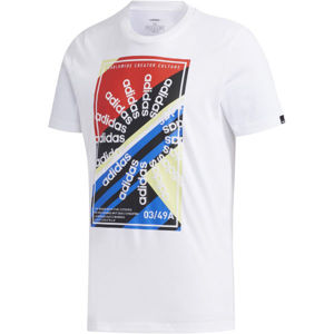 adidas CLIMA SLGN T Pánske športové tričko, biela,mix, veľkosť