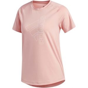 adidas TECH BOS TEE svetlo ružová L - Dámske športové tričko