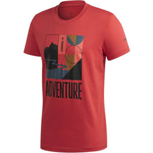 adidas TX ADVENTURE T červená S - Pánske outdoorové tričko