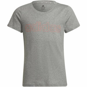 adidas LIN T Dievčenské tričko, sivá, veľkosť 152