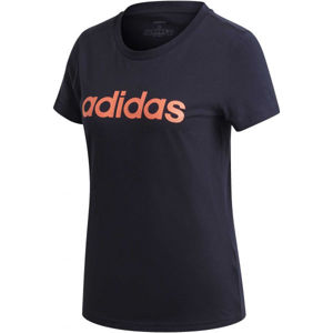 adidas E LIN SLIM TEE Dámske tričko, tmavo modrá,oranžová, veľkosť