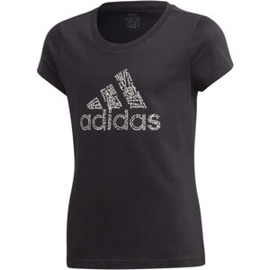 adidas YG BADGE OF SPORT TEE Dievčenské tričko, čierna, veľkosť 128