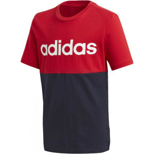adidas YB LINEAR COLORBLOCK TEE červená 152 - Juniorské tričko