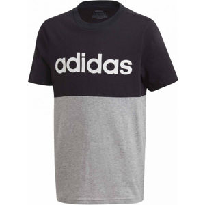 adidas YOUNG BOYS LINEAR COLORBOCK T-SHIRT Chlapčenské tričko, čierna, veľkosť 140