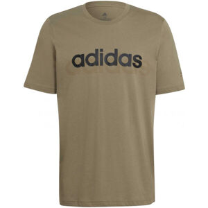 adidas LIN SJ T Pánske tričko, khaki, veľkosť M