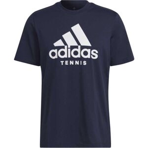 adidas TNS LOGO T Pánske tenisové tričko, tmavo modrá, veľkosť M