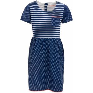 ALPINE PRO HACKO Dievčenské šaty, tmavo modrá, veľkosť 104-110