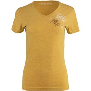 ALPINE PRO MARWA Dámske tričko, žltá,čierna, veľkosť