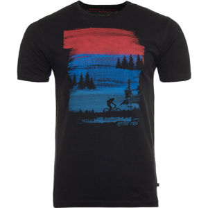ALPINE PRO NIGHIL Pánske tričko, čierna,modrá,červená, veľkosť