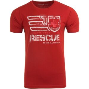 ALPINE PRO RUTLAND Pánske tričko, červená,biela, veľkosť