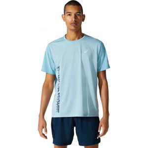 Asics SMSB RUN SS TOP Pánske bežecké tričko, modrá, veľkosť L