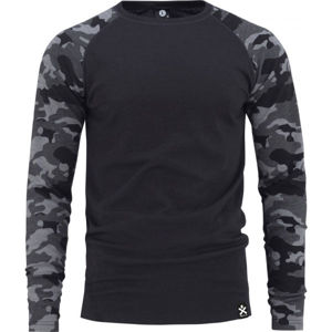 Bula CAMO MERINO WOOL CREW Pánske tričko, čierna, veľkosť M