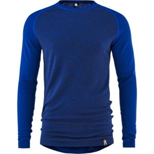 Bula GEO MERINO WOOL CREW Pánske tričko s dlhým rukávom, tmavo modrá, veľkosť XL