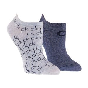 Calvin Klein 2PK REPEAT LOGO biela  - Dámske ponožky