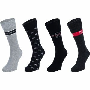 Calvin Klein CREW 4P JEANS LOGO GIFTBOX WADE Set pánskych ponožiek, čierna, veľkosť UNI
