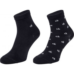 Calvin Klein WOMEN ORGANIC COTTON SHORT CREW 2P GRETCHEN Dámske ponožky, čierna, veľkosť UNI