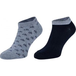Calvin Klein MEN LINER 2P ALL OVER CK LOGO EDUARDO Pánske ponožky, tmavo sivá, veľkosť