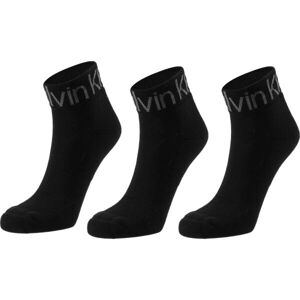 Calvin Klein QUARTER 3P LOGO WELT Pánske ponožky, čierna, veľkosť ns
