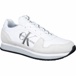 Calvin Klein RUNNER SOCK LACEUP NY-LTH Pánska voľnočasová obuv, biela, veľkosť 43