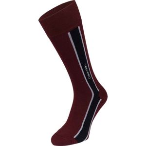Calvin Klein VERTICAL STRIPE CREW Pánske ponožky, vínová, veľkosť 40-46