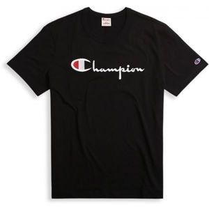 Champion CREWNECK T-SHIRT Pánske tričko, čierna,biela, veľkosť