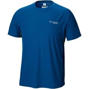 Columbia TITAN ULTRA SHORT SLEEVE SHIRT modrá M - Pánske športové tričko
