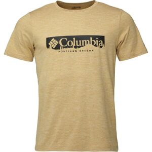 Columbia KWICK HIKE GRAPHIC SS TEE Pánske tričko, béžová, veľkosť