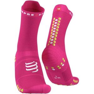 Compressport PRO RACING SOCK v4.0 RUN HIGH Bežecké ponožky, ružová, veľkosť