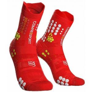 Compressport RACE V3.0 TRAIL červená T2 - Bežecké ponožky
