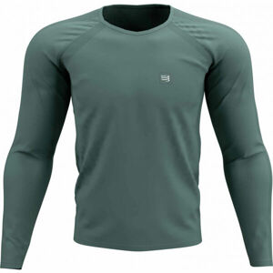 Compressport TRAINING TSHIRT LS Pánske tréningové tričko s dlhým rukávom, zelená, veľkosť L