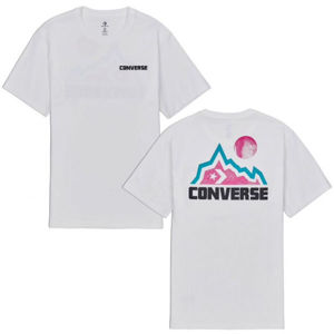 Converse MOUNTAIN MOON GRAPHIC SHORT SLEEVE T-SHIRT biela L - Pánske tričko