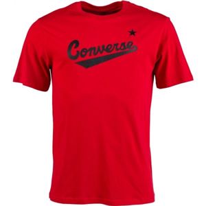 Converse CENTER FRONT LOGO TEE červená M - Pánske tričko