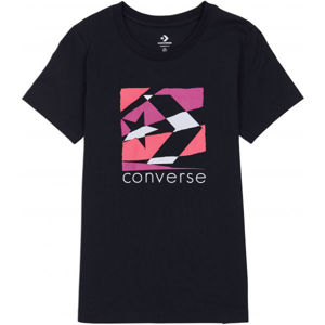 Converse WOMENS TORN CLASSIC TEE Dámske tričko, čierna,biela,ružová, veľkosť