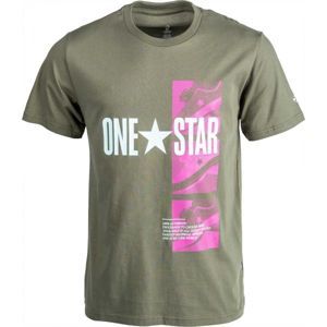 Converse ONE STAR PHOTO SHORT SLEEVE TEE šedá M - Pánske tričko